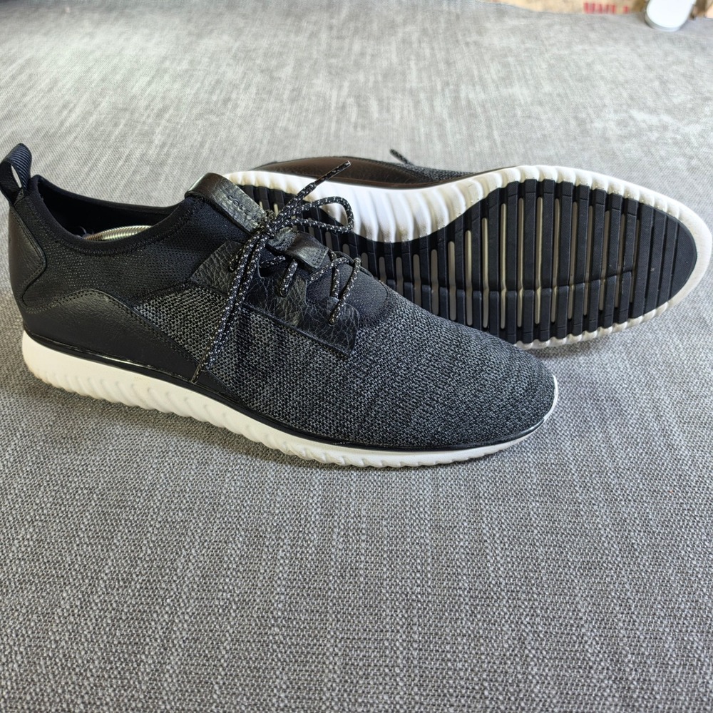 Cole Haan Zerogrand Sneakers Mens 13 Black Grey Knit Leather C30654 MINT*